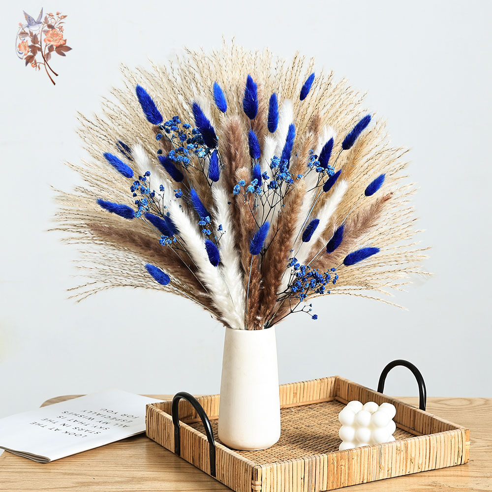 Dried Flower Bulk - 70 steli blu soffice coda di