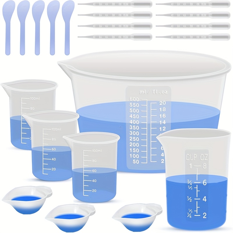 Mixing Cup Silicone - Tazze dosatrici in silicone per resina,